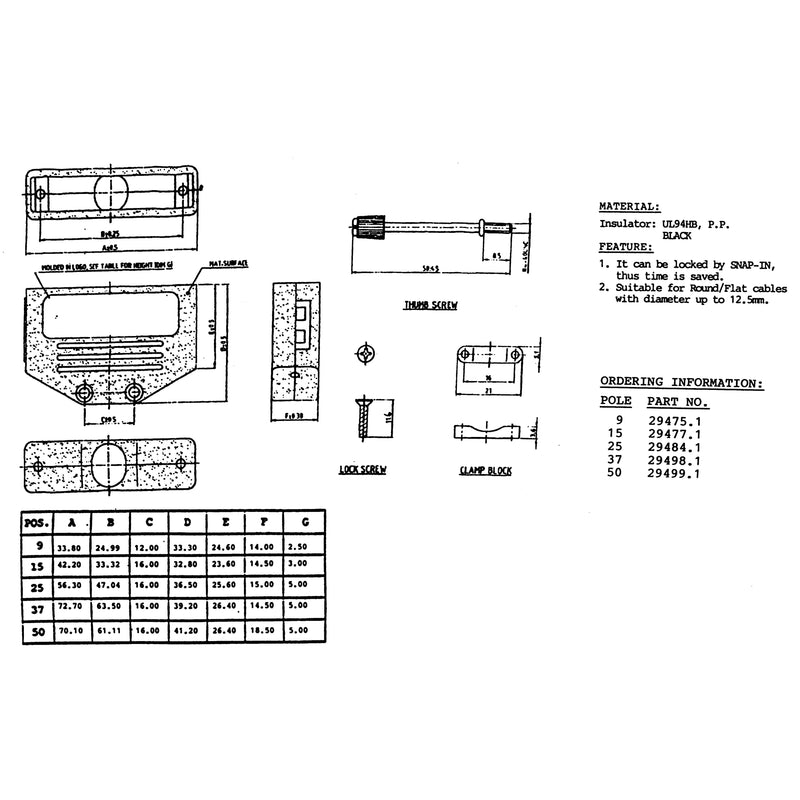 EFB-Elektronik - D-Sub-Haube D-Sub Flip-Top Haube 29475.1 9pol. sw