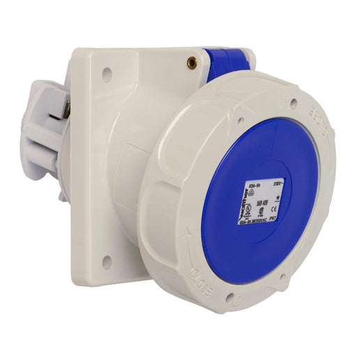 Walther Werke - CEE-Anbausteckdose (IEC 60309) Anbaudose schräg 63A 569409 4P 230V 9h IP67