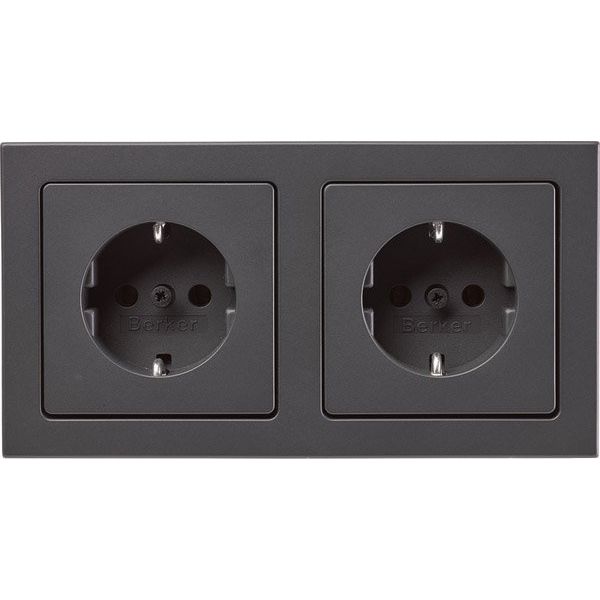 Berker - Steckdose Steckdosen-Kom SCHUKO 2f m 47206096 Ra Q.3 anth
