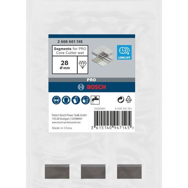 Bosch - Bohrkrone Segmente für PRO 2608601745 Diamantnassbohrkrone
