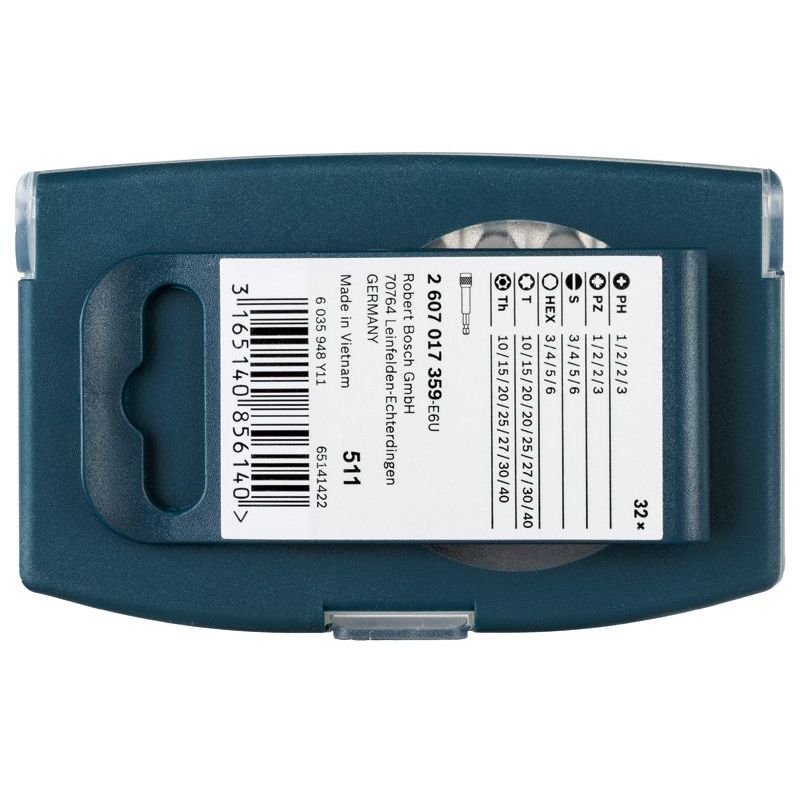 Bosch - Bit-Set 32-tlg. Schrauberbit 2607017359VE(32) Set blau − 6 Packung
