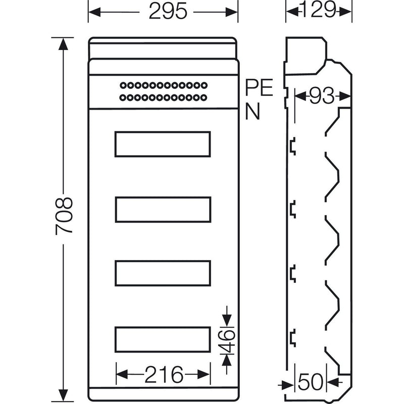 Hensel - Installationskleinverteiler Automatengehäuse KV 9448 48TE 4x12x18mm IP65