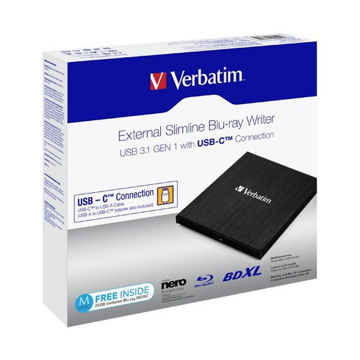 Verbatim - Blu-ray-Player/-Recorder Blu-ray Recorder USB 3.1 43889 A-C,6x/8x/24x