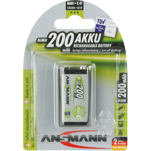 Ansmann - Akku 9V maxE 5035342 NiMH 9V 200mAh maxE − 6 Stück