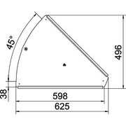 OBO Bettermann - Deckel Bogen für Kabeltragsystem Deckel für 45Grad-Bogen RBD 45 600 FS B600mm, bandverzinkt
