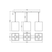 Ledvance - Pendelleuchte 3xE27 D.C.SquarePend3XE27 braun