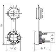 Weidmüller - Elektronik-Leergehäuse USB-Kupplung IE-FCM-USB-A schwarz