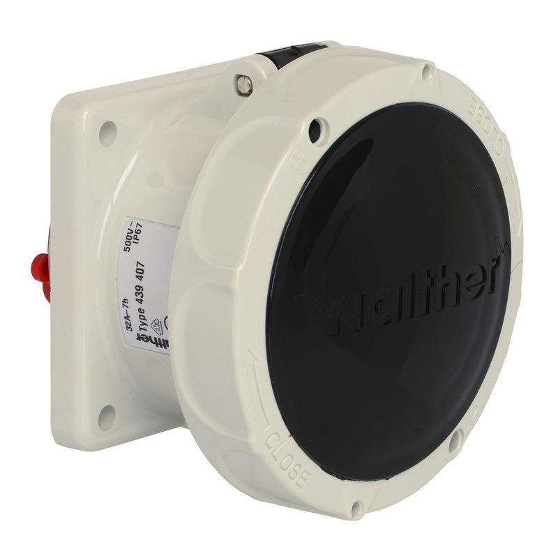 Walther Werke - CEE-Anbausteckdose (IEC 60309) Anbaudose gerade 32A 439407 4P 500V 7h IP67 − 1 Stück