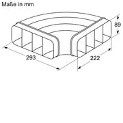Siemens - Zubehör/Ersatzteile für Dunstabzugshauben Flachkanalbogen HZ9VDSB1 90Grad, horizontal