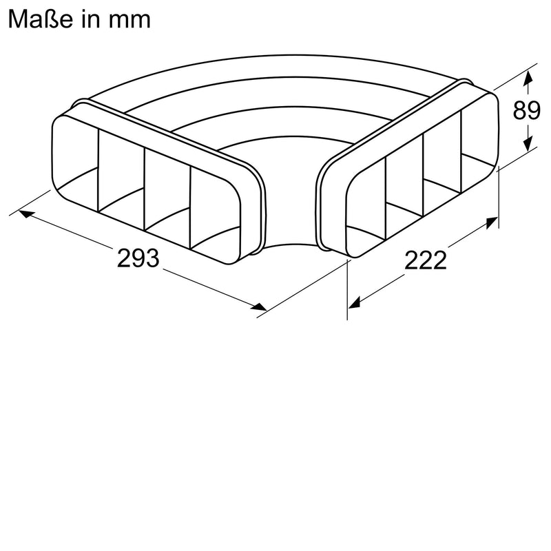 Siemens - Zubehör/Ersatzteile für Dunstabzugshauben Flachkanalbogen HZ9VDSB1 90Grad, horizontal