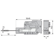 WAGO - Testadapter für Reihenklemmen Prüfsteckermodul 231-155 grau − 100 Stück
