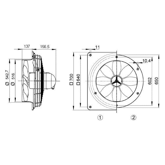 Maico - Explosionsgeschützter Ventilator Axial-Wandventilator DZQ 50/4 B Ex e ex-geschuetzt
