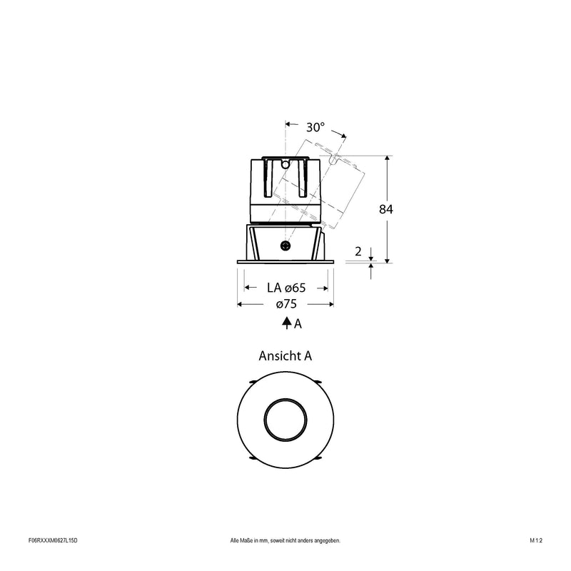 EVN Lichttechnik - Downlight/Strahler/Flutlicht LED-Einbauleuchte modular F06RXXXM0627L15D Konfigurationstype