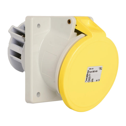 Walther Werke - CEE-Anbausteckdose (IEC 60309) Anbaudose schräg 63A 560404 4P 110V 4h IP44