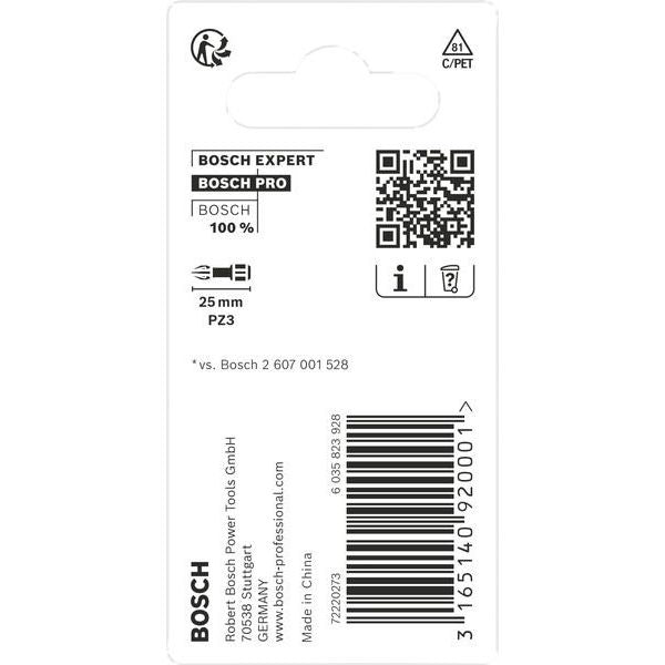 Bosch - Bit PRO Pozidriv Impact Bit, 2608522402 PZ3, 25 mm, 2-tlg