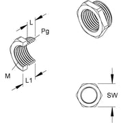 HKL - Erweiterungs-/Reduzierring Adapter 46P13M16 − 50 Stück