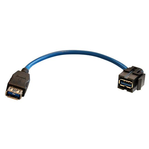 Peha - Einsatz/Abdeckung für Kommunikationstechnik Keystone USB-Kabelpeitsche D 1951.19 USB 3.0 AK schwarz