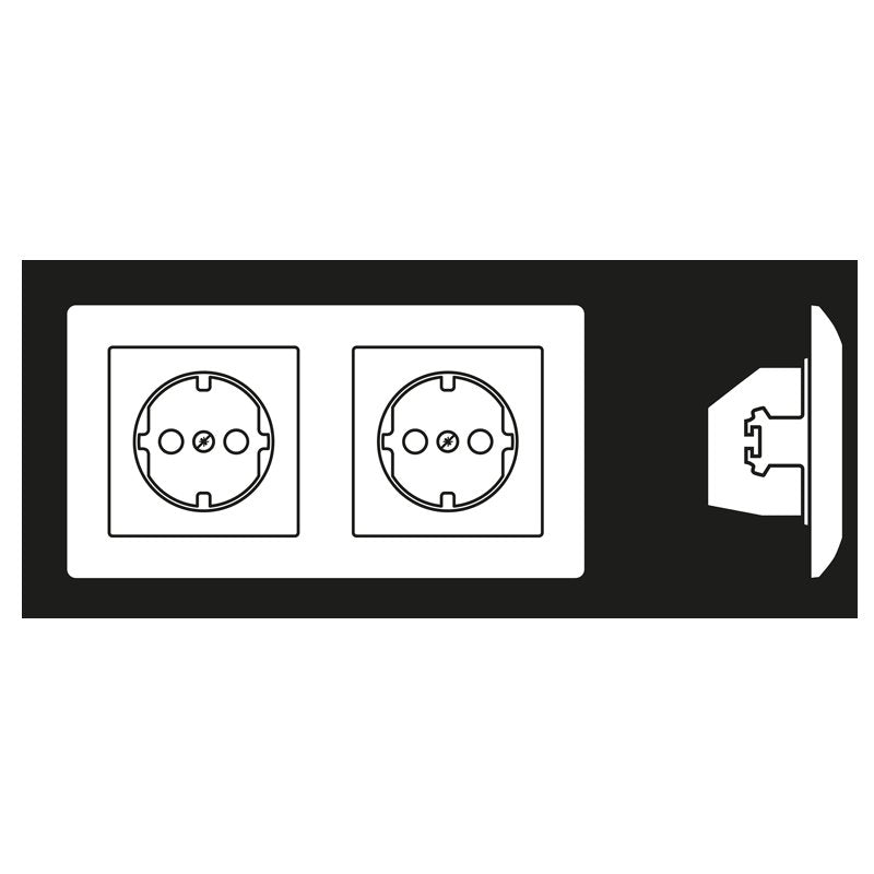 Jung - Steckdose Kanal-SCHUKO-Steckdose AS 1522 BF 2-fach16A 250V