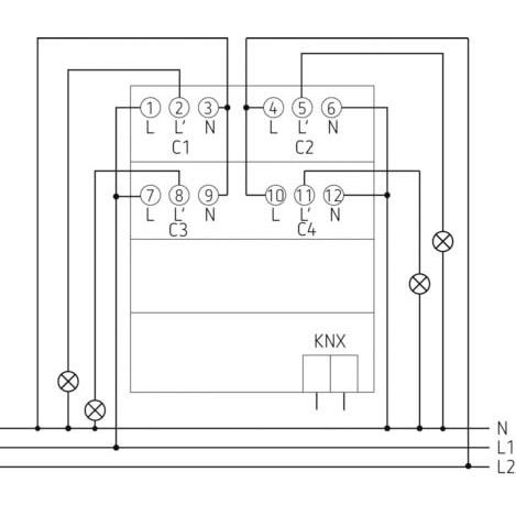 Theben - Bussystem-Dimmaktor Dimmaktor DM 4-2 T KNX 4-fach