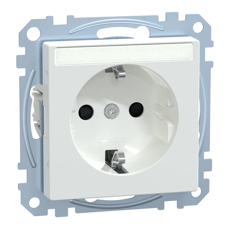 Merten - Steckdose SCHUKO-Steckdose aws/gl MEG2302-0325 mit Schriftfeld