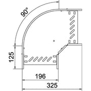 OBO Bettermann - Bogen für Kabelrinne Bogen 90 Grad RB 90 820 FT 85x200 tauchfeuerv