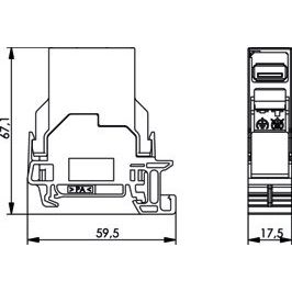 Telegärtner - Modularer Steckverbinder STX Tragschienen-Verbinder 100007440 mit USB-Kupplung 2.0