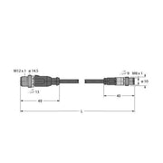 Turck - Rundsteckverbinder, feldkonfektionierbar (Industriesteckverbinder) Verbindungsleitung RSSD-PSGS4M-4414-20M − 1 Stück