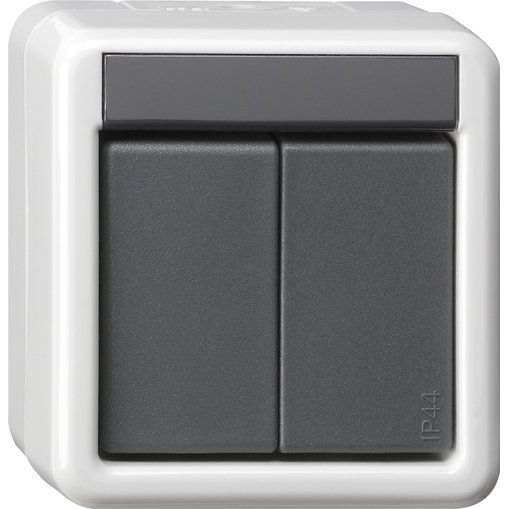 Gira - Bussystem-Ankoppler KNX Taster BA 2fach 516230 grau AP 2Punkt