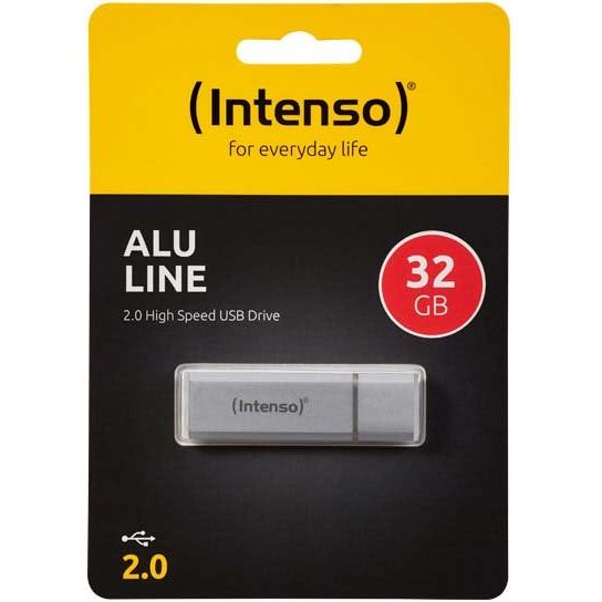 Intenso - Speichermedium digital USB 2.0 Stick 32GB Alu 3521482 si (R)23MB/s,(W)6.5MB/s − 6 Stück