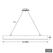 LTS Licht&Leuchten - Pendelleuchte LED-Pendelleuchte SKIXLP324.8301DALIsw 830, DALI, sw