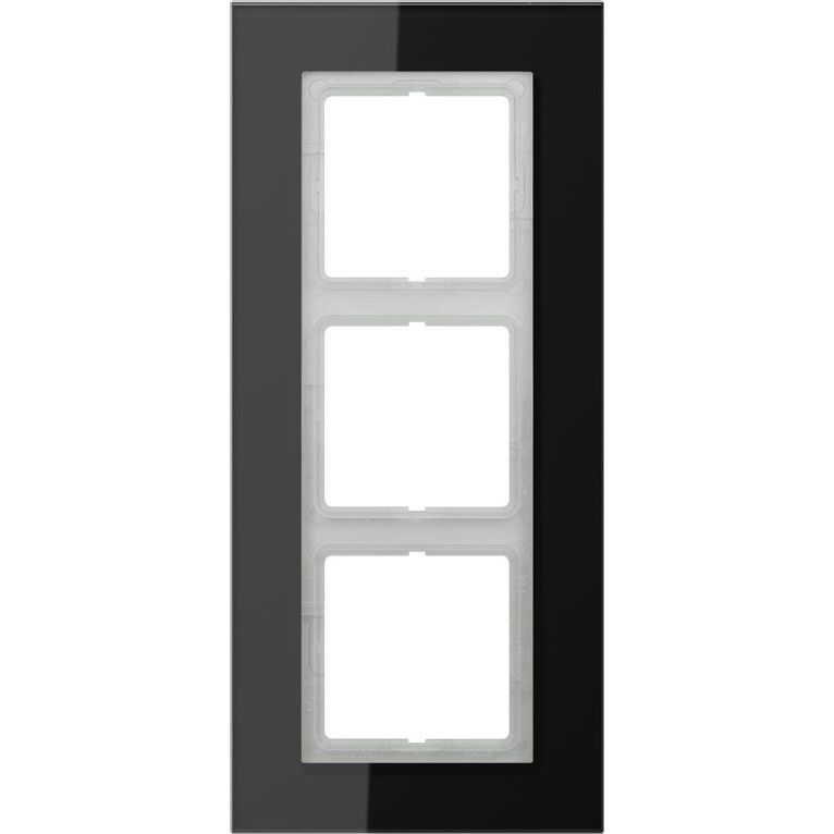 Jung - Abdeckrahmen Glasrahmen 3-fach sw LSP 983 GL SW waage/senkrecht