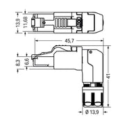 WAGO - Modularer Steckverbinder ETHERNET-Stecker RJ-45 750-979/000-012 Cat. 6A