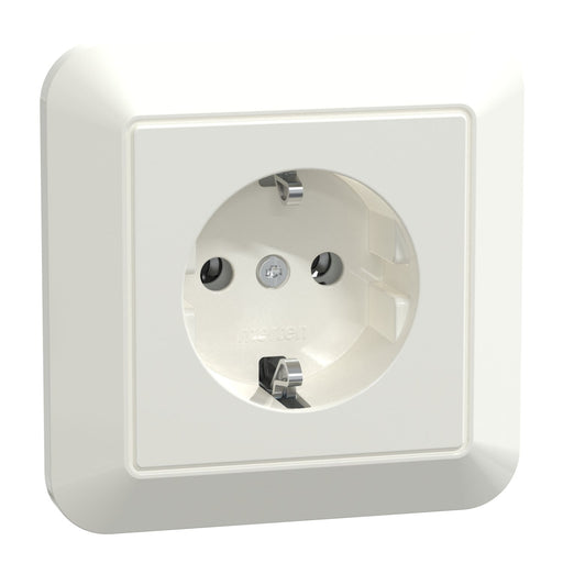Merten - Steckdose SCHUKO-Steckdose pws/gl MEG2300-1019 volle Abdeckplatte