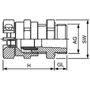 Stahl - Kabelverschraubung Trompetenverschraubung HSK-K-MZ-Ex M20 6-12mm − 1 Stück