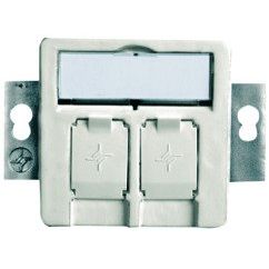 Telegärtner - Kommunikationsanschlussdose Kupfer Modul-Aufnahme 2fach 100021416 UP/50 aws leer f.BR