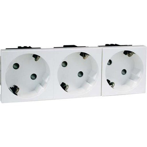 Peha - Schalter-/Steckdosenkombination SCHUKO-Steckdose 3-fach ws D 6213.02 EMS SI WI 16A 250V 2-pol.45G
