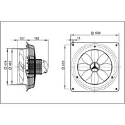 Maico - Wandventilator für Industrie und Gewerbe Axial-Wandventilator EZQ 45/6 B Wandplatte DN 450