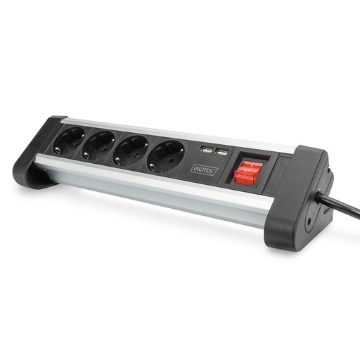 DIGITUS - Mehrfachsteckdose Office-Steckdosenleiste DA-70614 4-fach mit 2xUSB