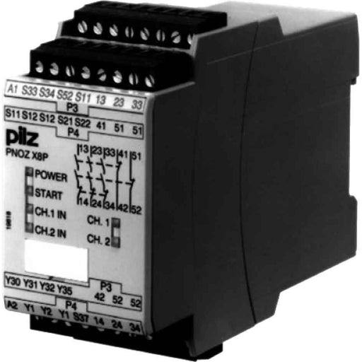 Pilz - Gerät zur Überwachung von sicherheitsgerichteten Stromkreisen Not-Aus-Schaltgerät PNOZ X8P #777760 24VDC 3n/o 2n/c 2so