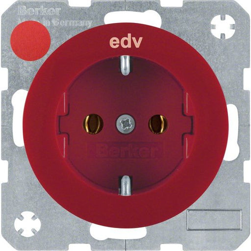 Berker - Steckdose SCHUKO-Steckdose rt/gl 47432022 m. Aufdruck EDV