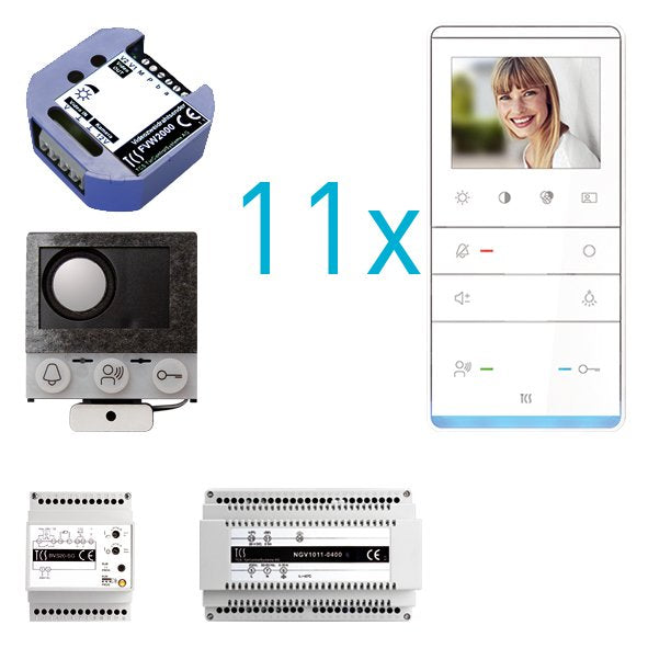TCS Tür Control - Türsprech-Set video:pack Einbau PVIF110/001 für 11 Wohneinheit