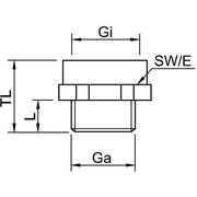 Stahl - Erweiterungs-/Reduzierring Erweiterung 109390 M20/M25 sw − 1 Stück