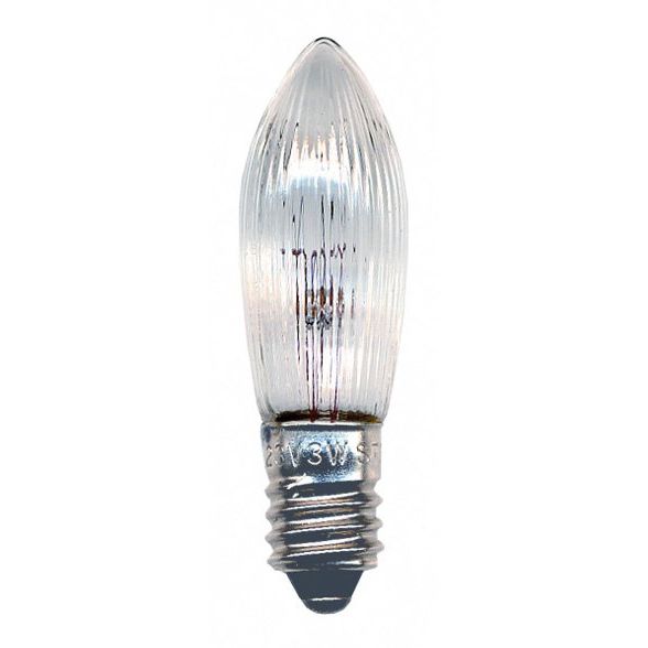 Scharnberger+Hasenbein - Allgebrauchsglühlampe Kerzenform Riffelkerze 13,5x45mm 57182 (VE3) E10 34V 3W
