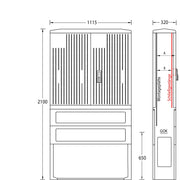 uesa - Gehäuse/Schaltschrank (leer) Säule A120-M-2100 2100x1115x320mm