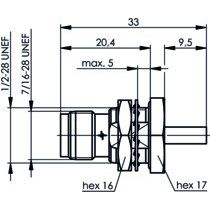 Telegärtner - Koax-Steckverbinder R-TNC Einbaubuchse 100023805 G7 RG-316/U − 5 Stück
