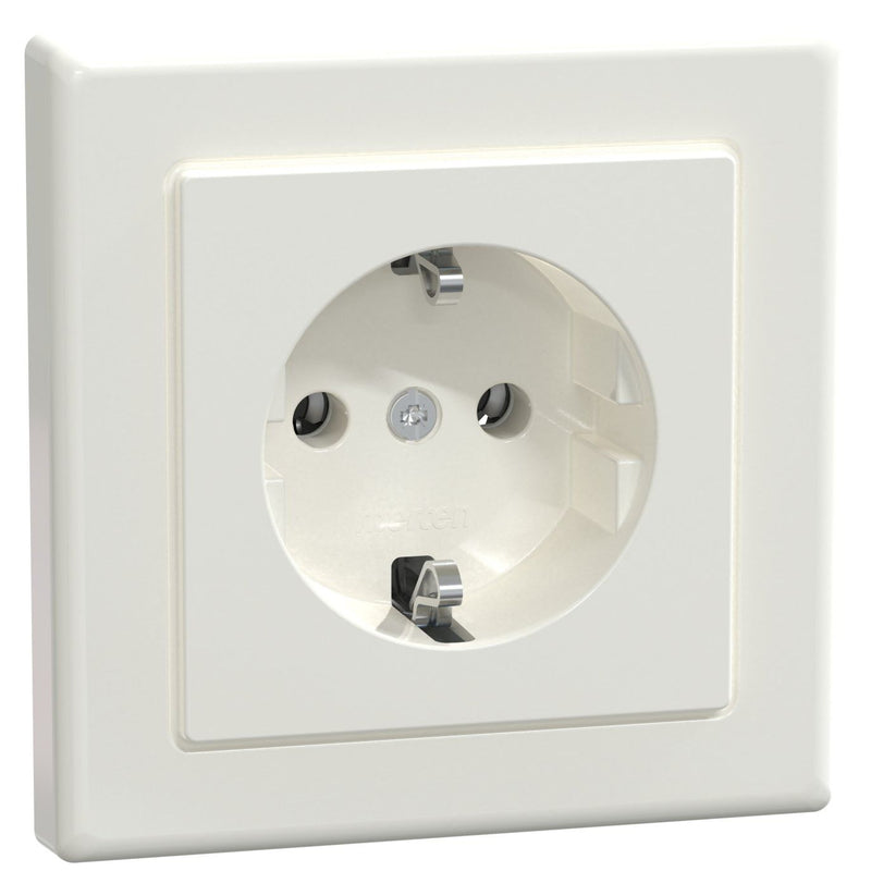 Merten - Steckdose SCHUKO-Steckdose pws/gl MEG2401-1419 volle Abdeckplatte