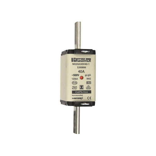 Mersen - Messersicherung NH-Sicherungseinsatz SG NH2GG50V40-1 Gr.2 gG 40A/500V KM − 3 Stück