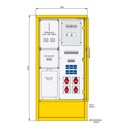 Walther Werke - Baustromverteiler Indus .u. Marktplatzvert. 83215600 mit Zählerplatz