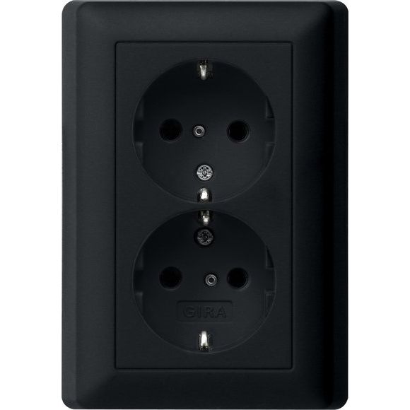 Gira - Steckdose Schuko-Steckdose 2f. sw 0783005 mit Vollplatte