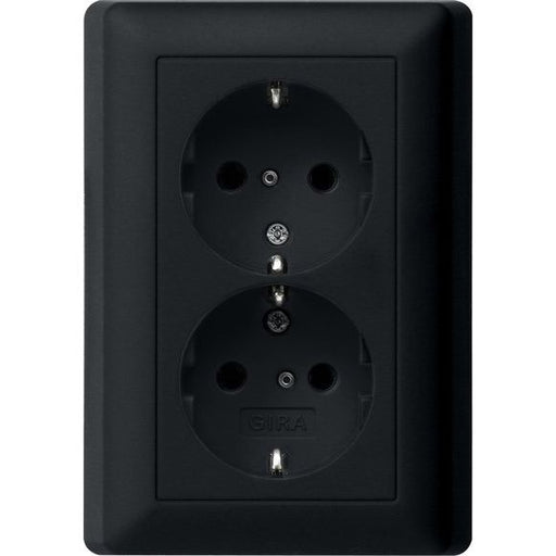 Gira - Steckdose Schuko-Steckdose 2f. sw 0783005 mit Vollplatte